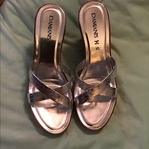 Damiani’s Silver Wedge Sandals